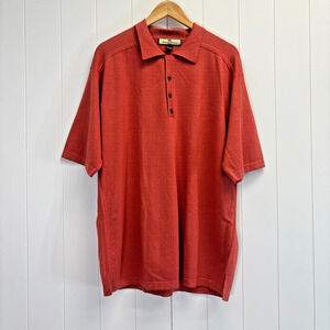 Tommy Bahama Men's Silk Blend Preppy Classic Golf Vacation Knit Polo Shirt Large